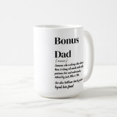 Bonus Papa Stepdad Definitie Wit en zwart Koffie Koffiemok (Voorkant rechts)