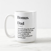 Bonus Papa Stepdad Definitie Wit en zwart Koffie Koffiemok (Links)