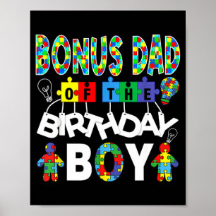 Bonus vader van de jarige jongen autisme bewustzij poster