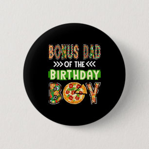 Bonus vader van de jongen verjaardag jongen pizza ronde button 5,7 cm