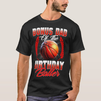 Bonus vader van de verjaardag jongen basketbal bab t-shirt