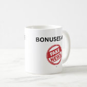 Bonussen zijn fake news koffiemok (Voorkant rechts)