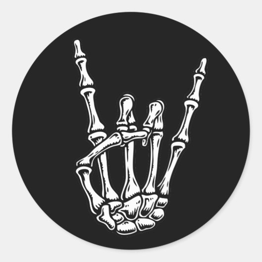 Bony Rock Hand Ronde Sticker (Voorkant)