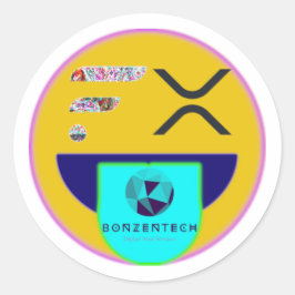 Bonzentech FLR XRP Crypto Face Sticker! Ronde Sticker
