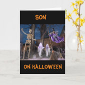 "BOO AAN U" **SON** HEEFT EEN HALLOEEN KAART (Gele Bloem)