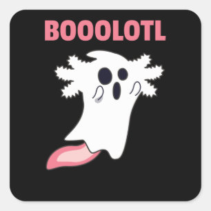 Boo Axolotl Lovers Cute Animals for Halloween Vierkante Sticker