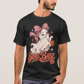 Boo Babe Roze Geest Halloween T-shirt