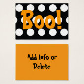 Boo ! Balise de sac de traitement (Devant & derrière)