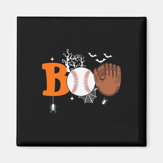 Boo Baseball Halloween Spooky Halloween Baseball P Magneet (Voorkant)