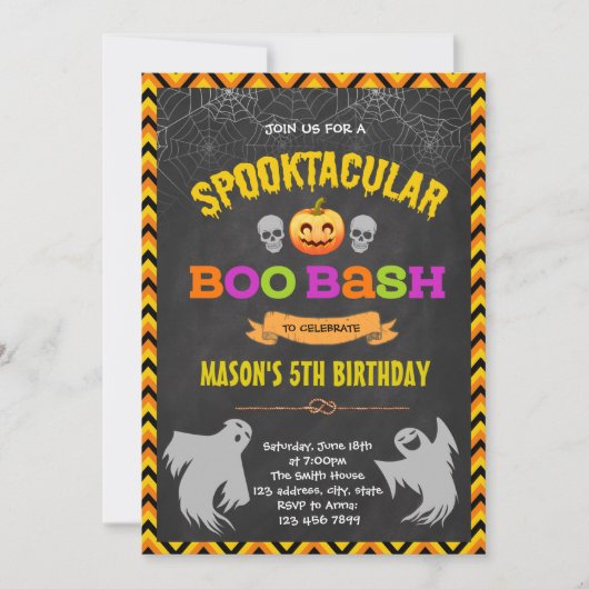Boo bash partijuitnodiging kaart (Voorkant)