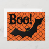 Boo. Bat & Chain Link Halloween Briefkaart (Voorkant / Achterkant)
