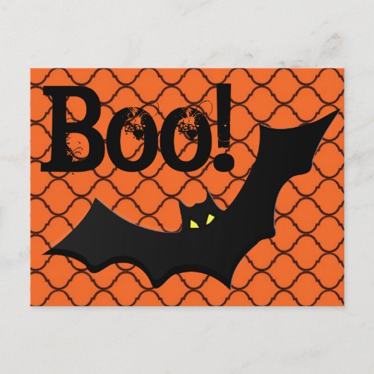 Boo. Bat & Chain Link Halloween Briefkaart (Voorkant)