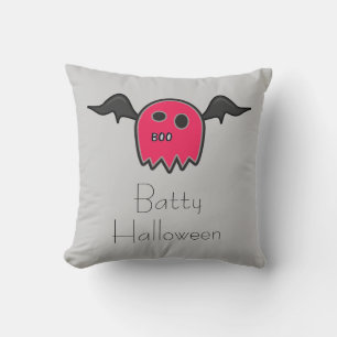 Boo Bat Pink Ghost Pillow Kussen