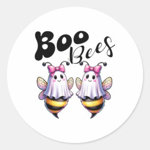 Boo Bees Ghost Bee Halloween Kostuum Vrouwen Grapp Ronde Sticker