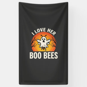 Boo Bees Halloween Geestige Bij Grappig Design_1 Spandoek