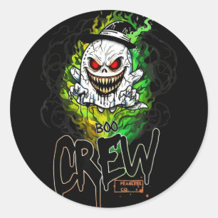 Boo bemanning zwarte spook Halloween geest spook k Ronde Sticker