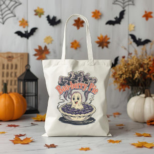 Boo-berry Pie Funny Halloween Blueberry Pun Tote Bag