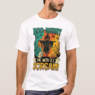 Boo Berry Pie Ijs Scream Pompoen Scarecrow Hallowe T-shirt