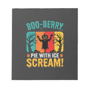 Boo-Berry Taart Halloween Ijs Scream Ontwerp Notitieblok