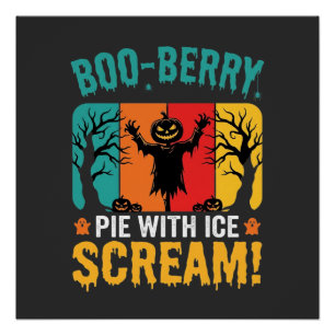 Boo-Berry Taart Halloween Ijs Scream Ontwerp Perfect Poster