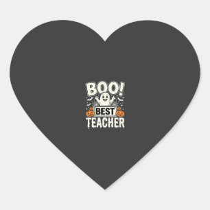 Boo Beste Leraar Halloween Geest Ontwerp_1 Hart Sticker