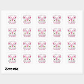 Boo bijen Borstkanker Bewustmakingsroze lint Vierkante Sticker (Vel)