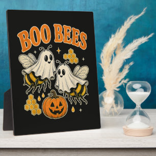 Boo Bijen Grappige Geest Bij Pun Schattig Hallowee Fotoplaat