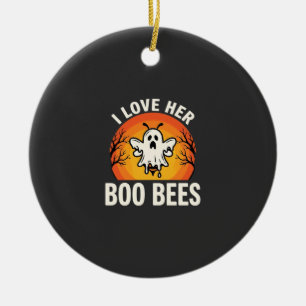 Boo Bijen Halloween Geest Bij Grappig Ontwerp_1 Keramisch Ornament