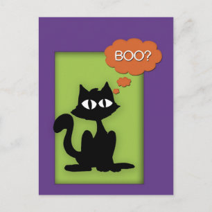 Boo Black Kat Halloween Briefkaart