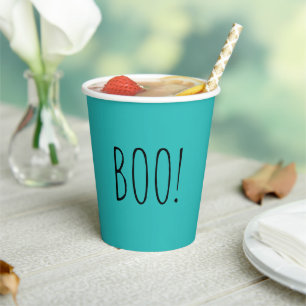 Boo blauwgroen en zwart minimalistisch eenvoudig H Papieren Bekers
