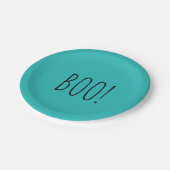 Boo blauwgroen en zwart minimalistisch eenvoudig H Papieren Bordje (Gekanteld)