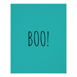 Boo blauwgroen spooky typografie grappig schattig perfect poster
