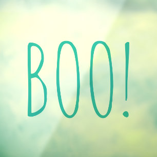 Boo blauwgroen spooky typografie grappig schattig raamsticker