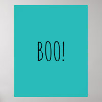 Boo blauwgroen spooky typografie minimalist Hallow