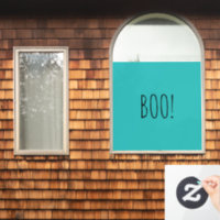 Boo blauwgroen spooky typografie minimalist Hallow
