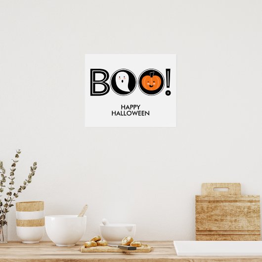 Boo ! Bonne affiche d'Halloween (Cuisine)