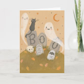 Boo ! Bonne carte de note Halloween (Devant)