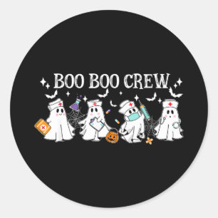 Boo boo bemanning verpleegster halloween grappige ronde sticker