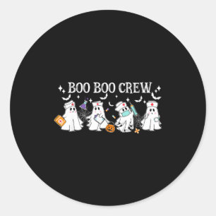 Boo boo bemanning verpleegster halloween grappige  ronde sticker