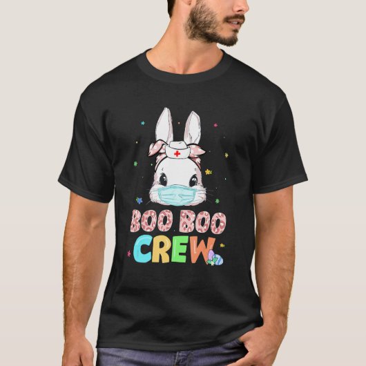 Boo Boo Crew Bunny Nurse Paaskonijn Face Masker N T-shirt (Voorkant)