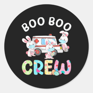 Boo Boo Crew Fun Bunny Ems Emt Paramedische Verple Ronde Sticker