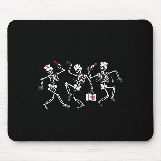 Boo Boo Crew Funny Dancing Skeleton Nurse Squad Ha Muismat (Voorkant)