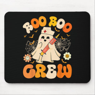 Boo Boo Crew Funny Ghost Nurse Retro Halloween Nur Muismat