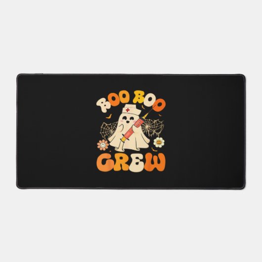 Boo Boo Crew Funny Ghost voor Nurse, Retro Hallowe Bureaumat (Voorkant)