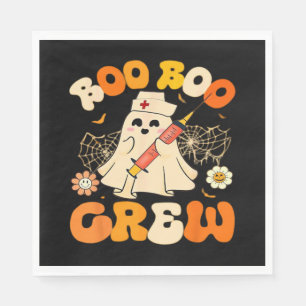Boo Boo Crew Funny Ghost voor Nurse, Retro Hallowe Servet