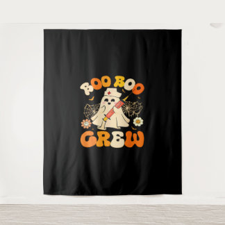 Boo Boo Crew Funny Ghost voor Nurse, Retro Hallowe Wandkleed