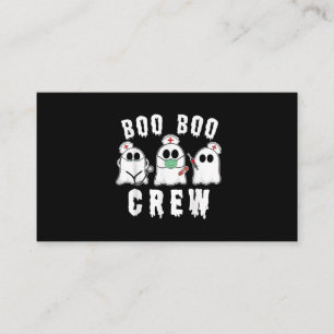 Boo Boo Crew Funny Nurse Ghost Costume Halloween Visitekaartje