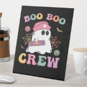 Boo Boo Crew Ghost Nurse Classic T-shirt Reclamebord Met Voetstuk (Insitu)