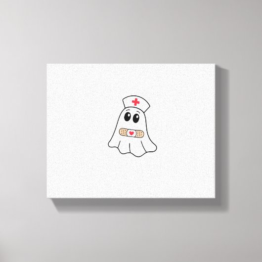 BOO BOO CREW Ghost Nurse Funny Halloween Essential Canvas Afdruk (Voorkant)