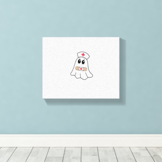 BOO BOO CREW Ghost Nurse Funny Halloween Essential Canvas Afdruk (Insitu (Houten vloer))